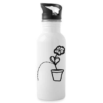 Pipinelke - Trinkflasche mit integriertem Trinkhalm - Weiß - Rechts