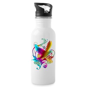 DOVE OF PEACE - Trinkflasche mit integriertem Trinkhalm - Weiß - Rechts