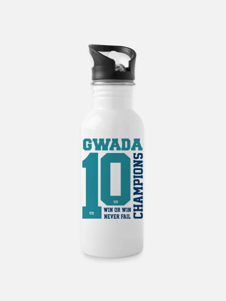 gwada2 - Water bottle with straw - white