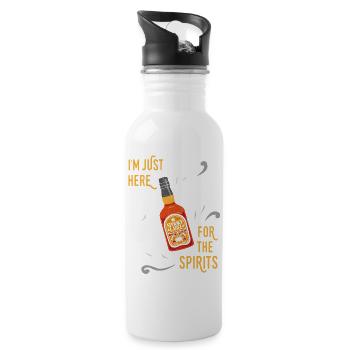 I'm here for the spirits - Funny Halloween shirt - Water bottle with straw - white - Right