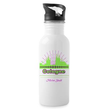 Cologne - Trinkflasche mit integriertem Trinkhalm - Weiß - Rechts