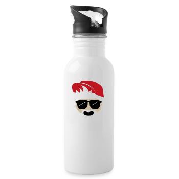 Santa YoYoYo Xmas Dude - Water bottle with straw - white - Right