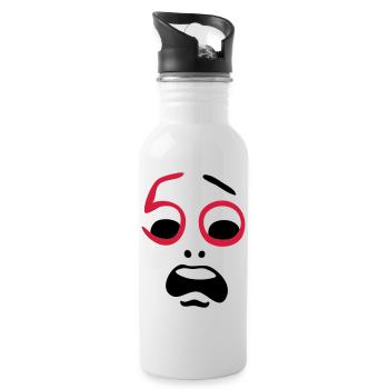 Help, 50 years! - Water bottle with straw - white - Right