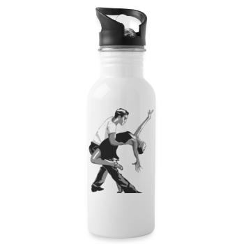 Tango-Tänzer - Trinkflasche mit integriertem Trinkhalm - Weiß - Rechts