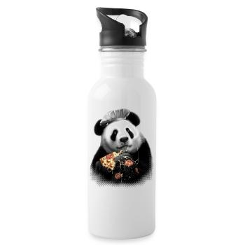 PANDA LOVES PIZZA - Water bottle with straw - white - Right