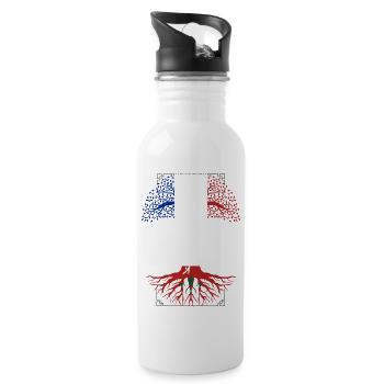 Racines Marocaines - Gourde avec paille intégrée - blanc - Droite