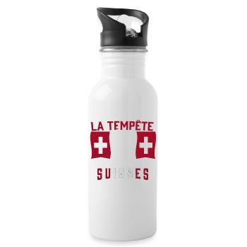 Tempête Suisses - Gourde avec paille intégrée - blanc - Droite