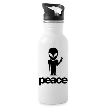 alien_peace_symbol_f1 - Gourde avec paille intégrée - blanc - Droite