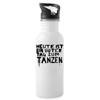 Heute ist ein guter Tag zum Tanzen - Trinkflasche mit integriertem Trinkhalm - Weiß - Rechts