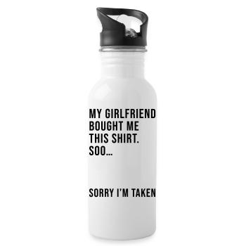 My girlfriend bought this shirt - Water bottle with straw - white - Right