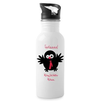Eine Eule // Komischer Kauz. - Trinkflasche mit integriertem Trinkhalm - Weiß - Rechts