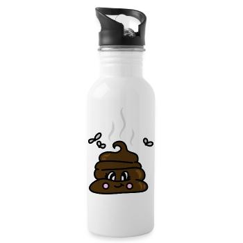 little sweet cunning, funny gift idea - Water bottle with straw - white - Right