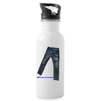 Blue Jeans - Trinkflasche mit integriertem Trinkhalm - Weiß - Rechts