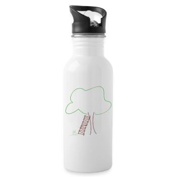 Frog ladder tree, nature ecological weather - Water bottle with straw - white - Right