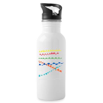 Line color - Trinkflasche mit integriertem Trinkhalm - Weiß - Rechts