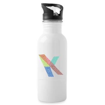 Abstract design graffiti veggie - Water bottle with straw - white - Right