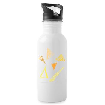 Abstract design Pizza Stücke zum genießen - Trinkflasche mit integriertem Trinkhalm - Weiß - Rechts