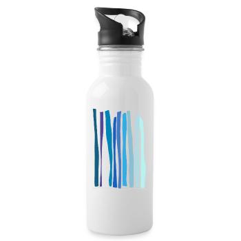 Abstract design Die Quelle des Wasserfalls - Trinkflasche mit integriertem Trinkhalm - Weiß - Rechts