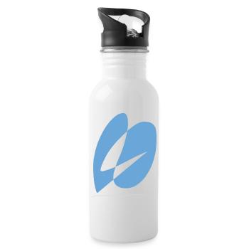 Abstract design die verliebten Regentropfen - Trinkflasche mit integriertem Trinkhalm - Weiß - Rechts