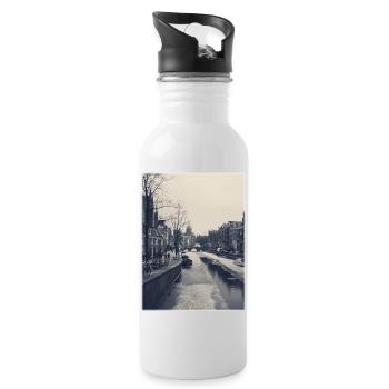 frozen amsterdam - Water bottle with straw - white - Right