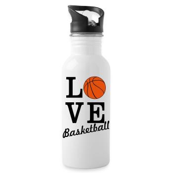 dear basketball - Water bottle with straw - white - Right