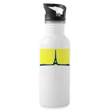 Tour Eiffel dans abstrait - Gourde avec paille intégrée - blanc - Droite