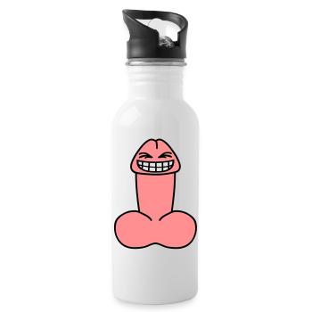 cheeky_penis - Trinkflasche mit integriertem Trinkhalm - Weiß - Rechts