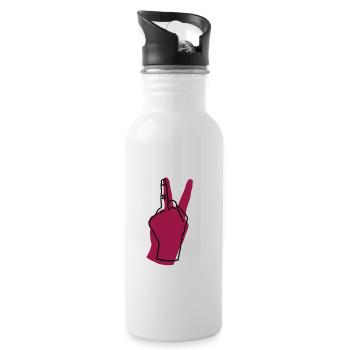peace wine - Trinkflasche mit integriertem Trinkhalm - Weiß - Rechts