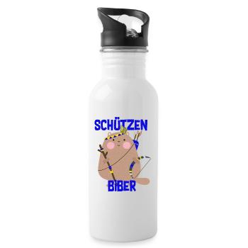 Schützenfest Biber Biberach Biberacher Schützen - Gourde avec paille intégrée - blanc - Droite