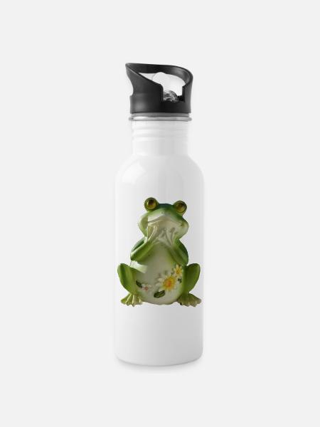 Grenouille folle - Gourde avec paille intégrée - blanc