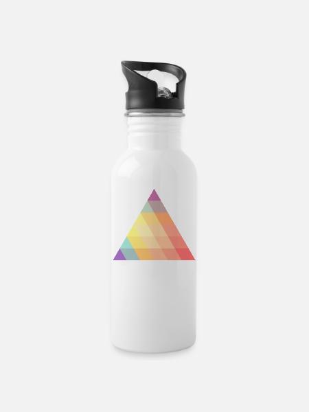 Dreieck - Trinkflasche mit integriertem Trinkhalm - Weiß
