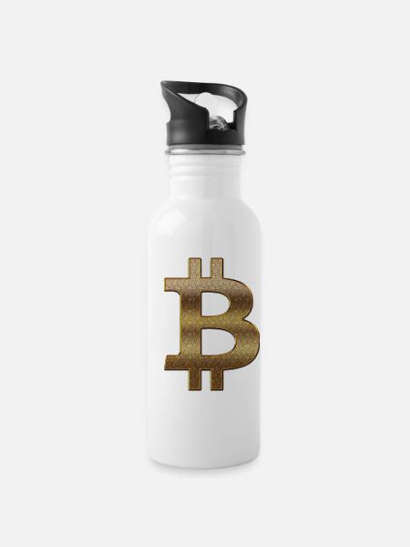 Bitcoin - Gourde avec paille intégrée - blanc