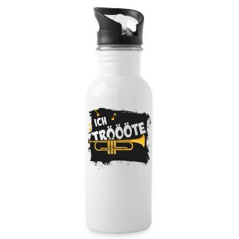 Ich tröte - Trompete - Trinkflasche mit integriertem Trinkhalm - Weiß - Rechts
