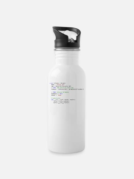 Je suis un cours de python - Gourde avec paille intégrée - blanc
