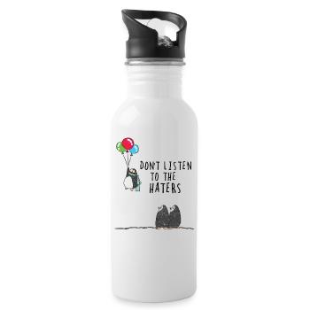 Vintage Pinguine Luftballons - Trinkflasche mit integriertem Trinkhalm - Weiß - Rechts