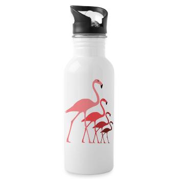 flamingo - Water bottle with straw - white - Right