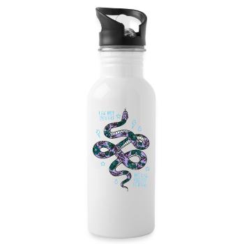 Schlange - Trinkflasche mit integriertem Trinkhalm - Weiß - Rechts