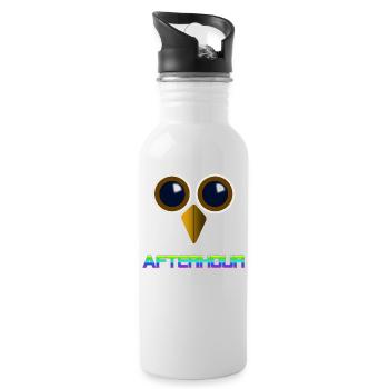 Afterhour Drogen Eule druff - Trinkflasche mit integriertem Trinkhalm - Weiß - Rechts
