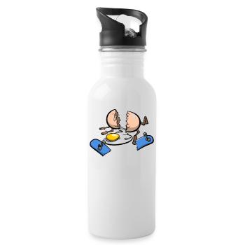 Skateboard accident egg - Water bottle with straw - white - Right