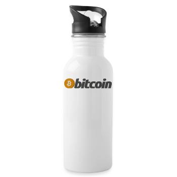 Bitcoin - Trinkflasche mit integriertem Trinkhalm - Weiß - Rechts