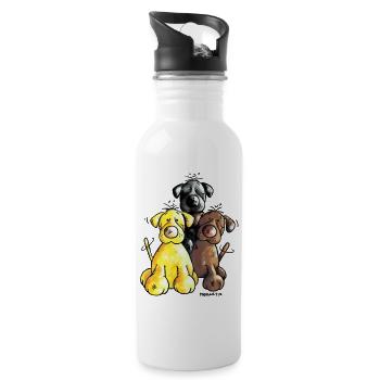 Labrador Retriever - Hund - Trinkflasche mit integriertem Trinkhalm - Weiß - Rechts