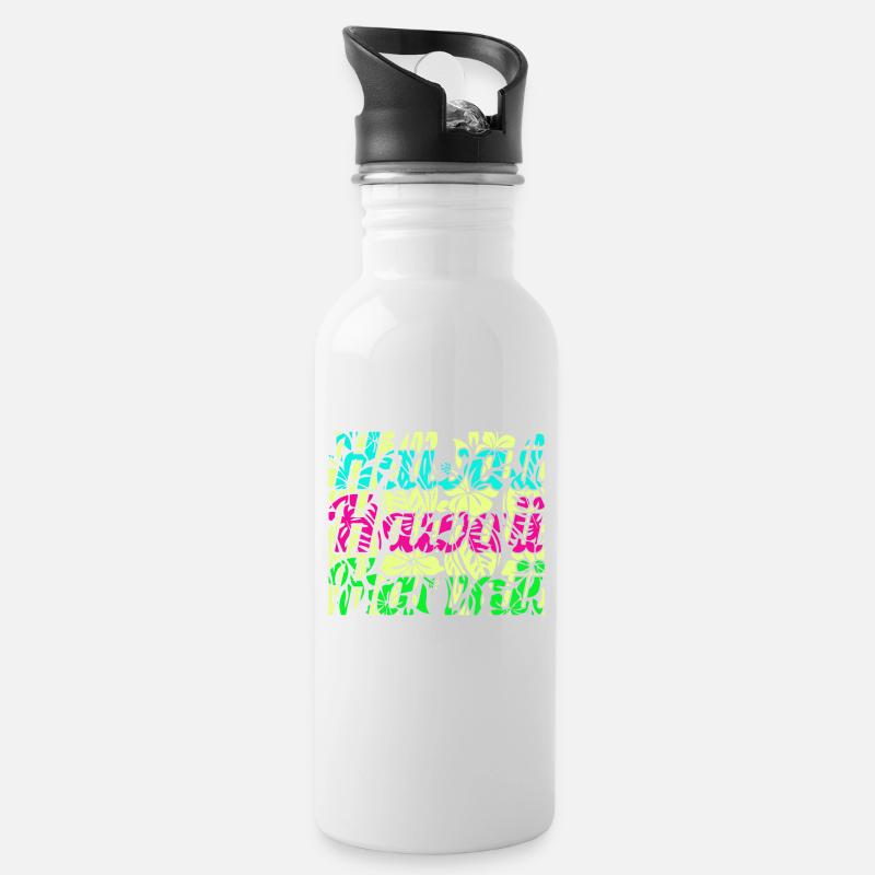 Hawaii Hawaii Hawaiii - Gourde avec paille intégrée - blanc