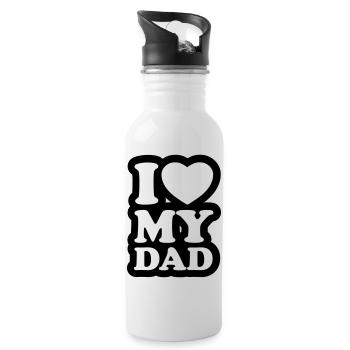 I love my dad - J'aime mon papa - Gourde avec paille intégrée - blanc - Droite