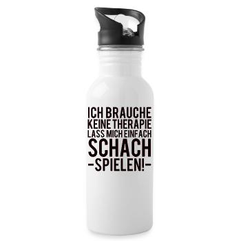 Schach - Trinkflasche mit integriertem Trinkhalm - Weiß - Rechts