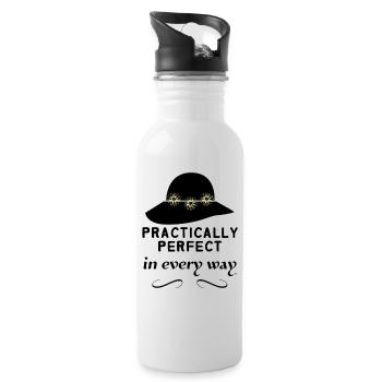 Supercalifragilistichesspiralidoso - Trinkflasche mit integriertem Trinkhalm - Weiß - Rechts