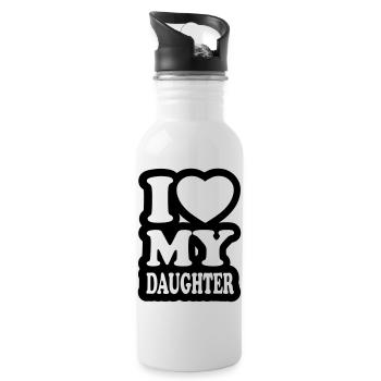 I love my daughter - J'aime ma fille - Gourde avec paille intégrée - blanc - Droite