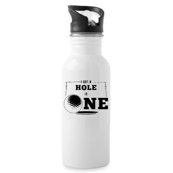 Golf Golfer Golfen Golfball Golfing - Trinkflasche mit integriertem Trinkhalm - Weiß - Rechts