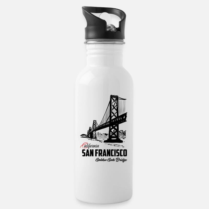 San Francisco Golden Gate Bridge - Gourde avec paille intégrée - blanc