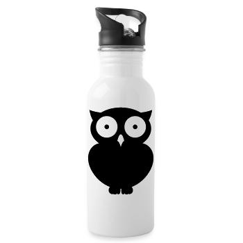 Eule Owl - Trinkflasche mit integriertem Trinkhalm - Weiß - Rechts