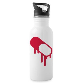 Medicine Pill - Water bottle with straw - white - Right